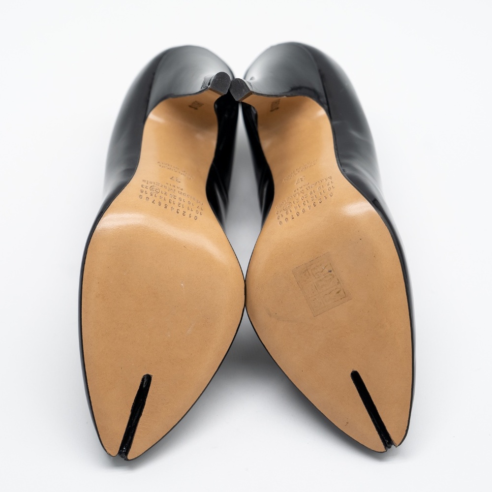 size 37 eu 7 US Maison Margiela Tabi Patent Leather Pumps Black Heels - Picture 6 of 12